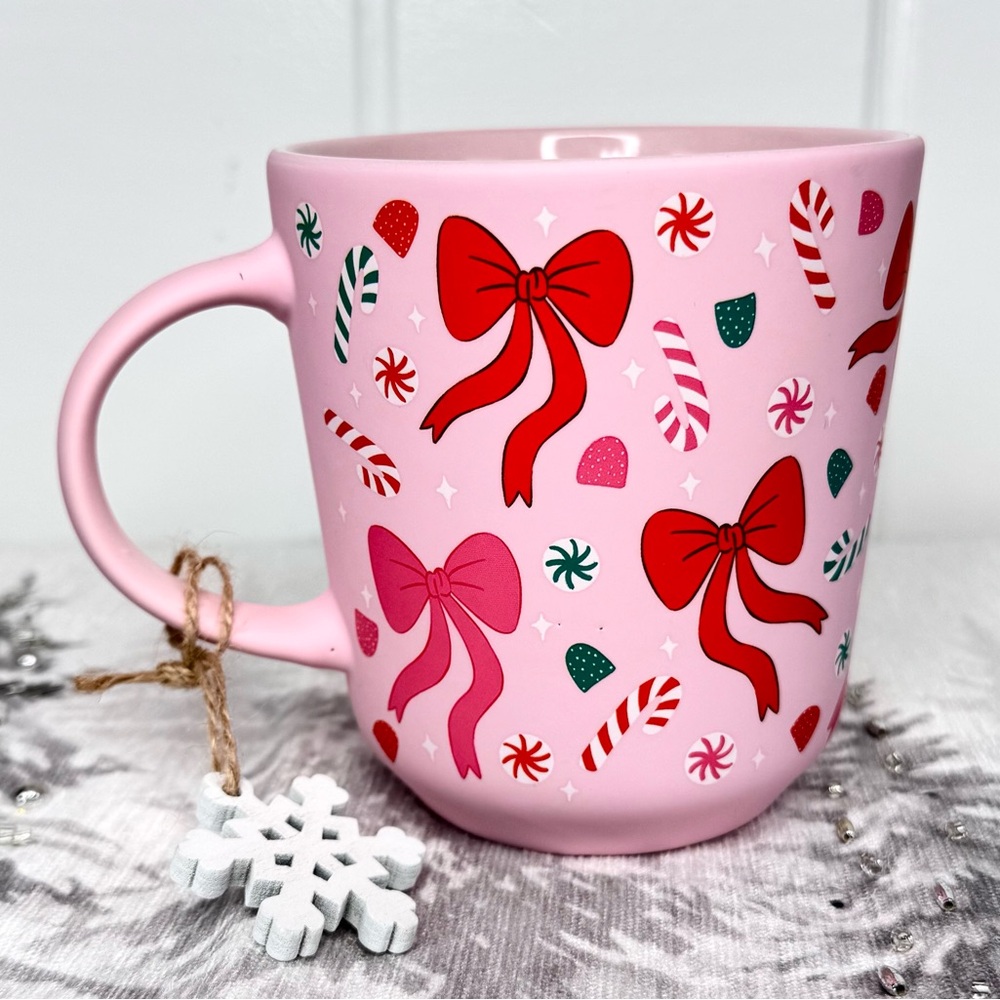 NEW Prima Design Bows and Candy Canes Christmas Mug